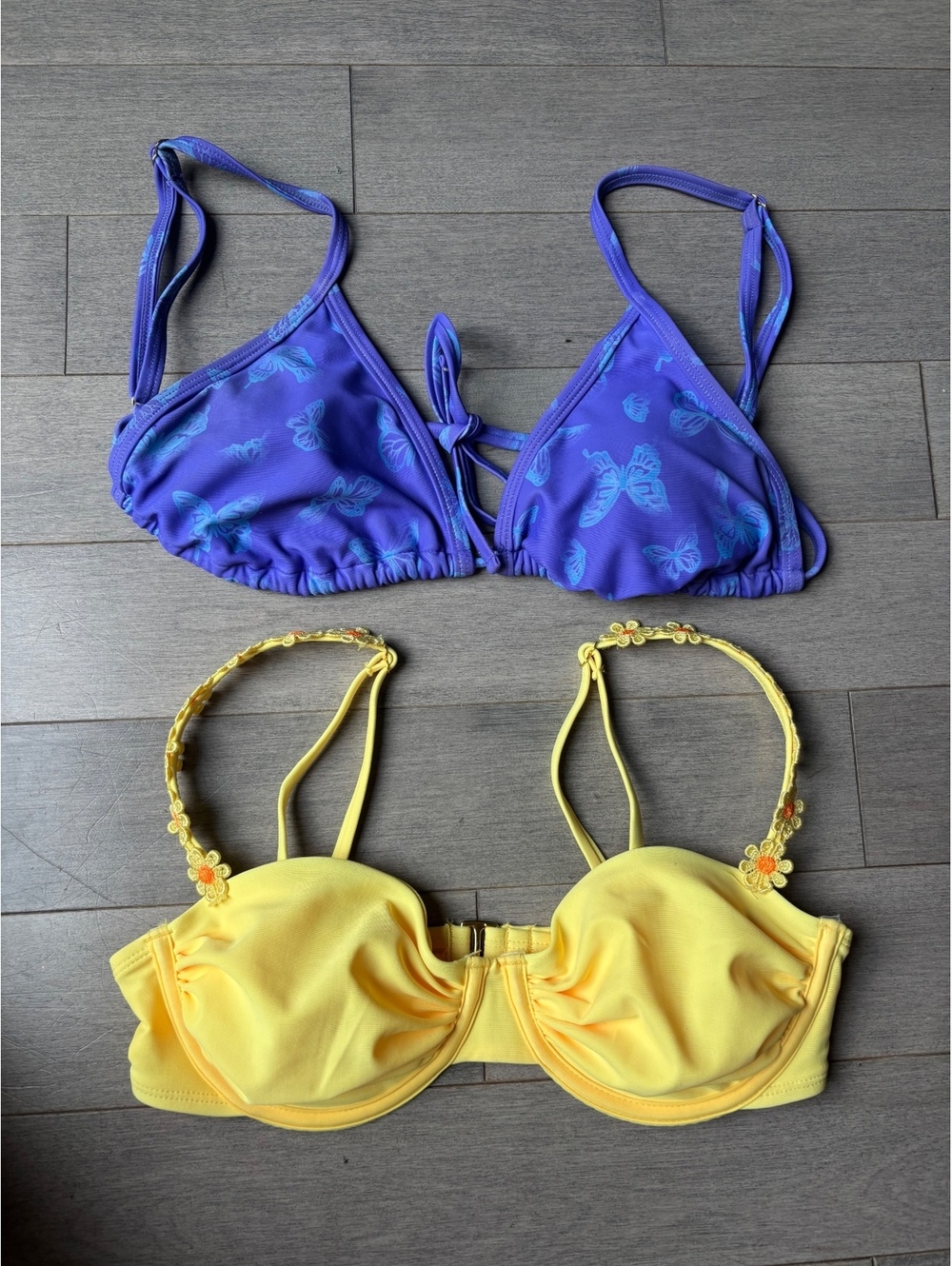 Lot of 2 junior girls bikini bathing suit tops beach pool summer wild fable XS